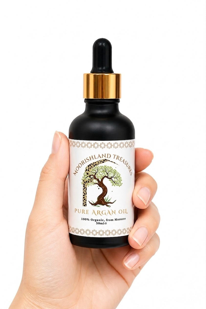 Pure Organic Moroccan Argan Oil (50ml) – 100% Raw & Cold-Pressed