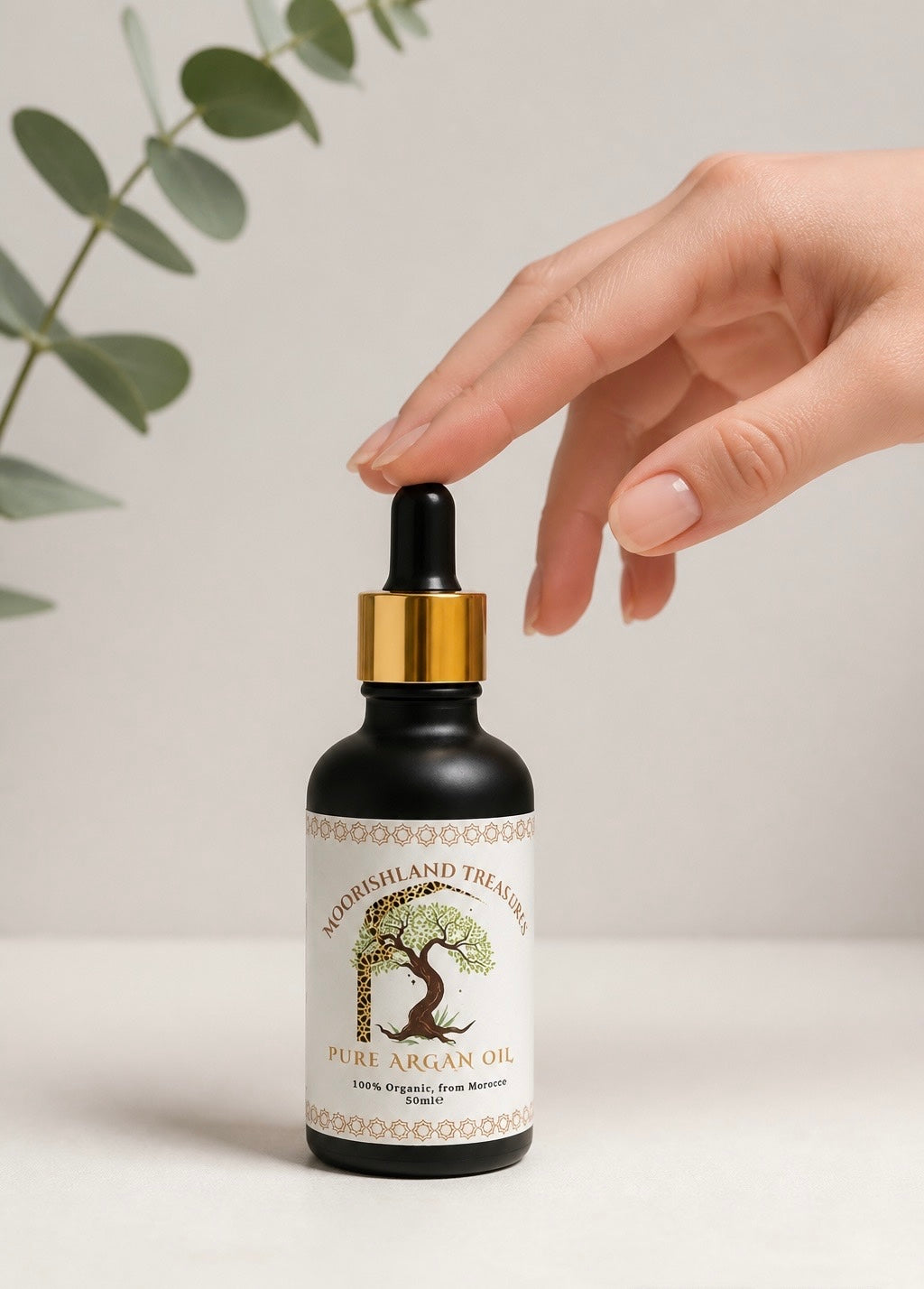 Pure Organic Moroccan Argan Oil (50ml) – 100% Raw & Cold-Pressed