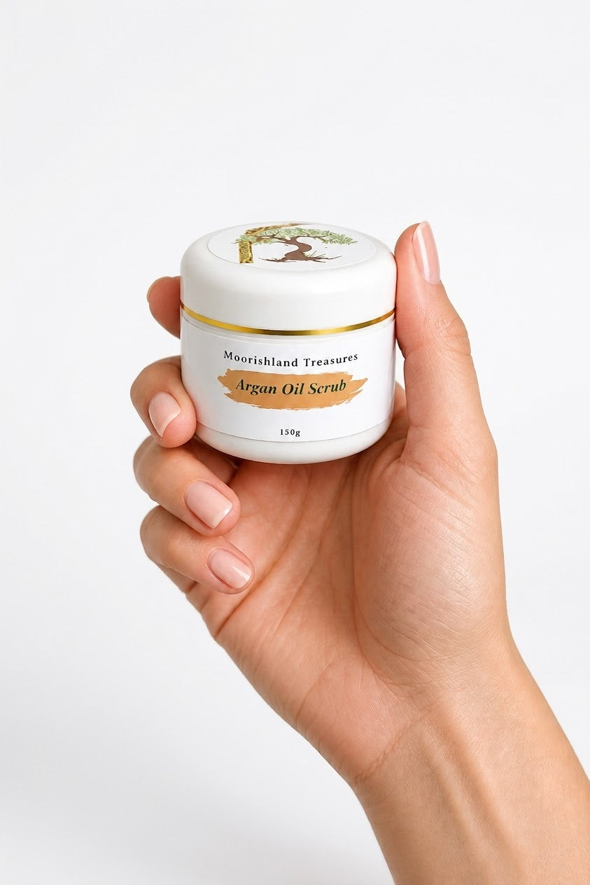 Artisanal Moroccan Argan Oil Body & Face Scrub – Nourishing & Velvety Skin Polisher